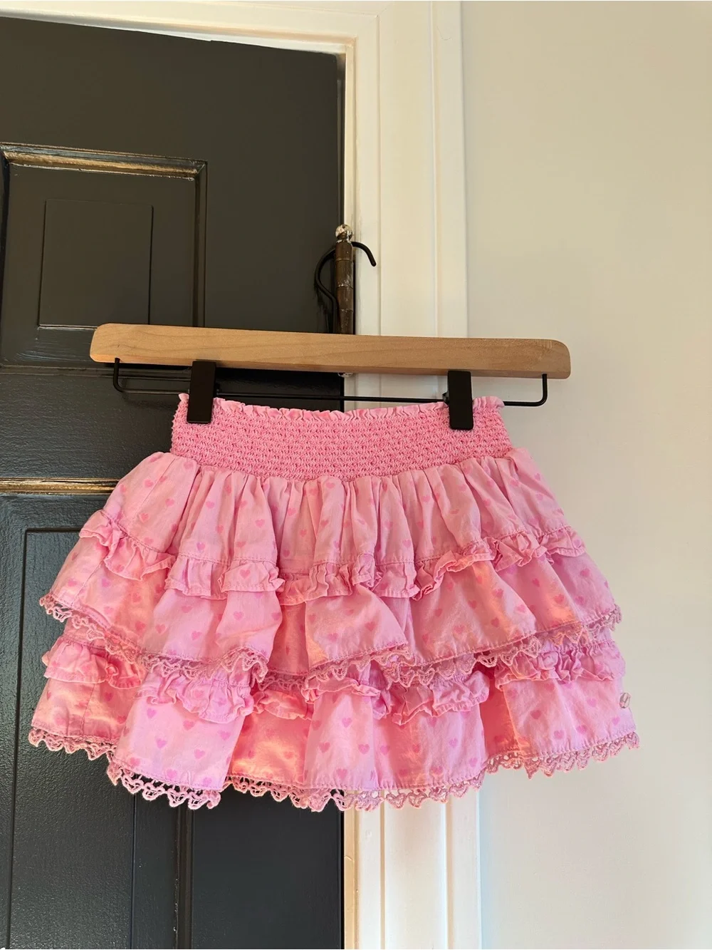 American Girl x LoveShackFancy Rosy Ruffles Billie Skirt Pink Hearts XS 6